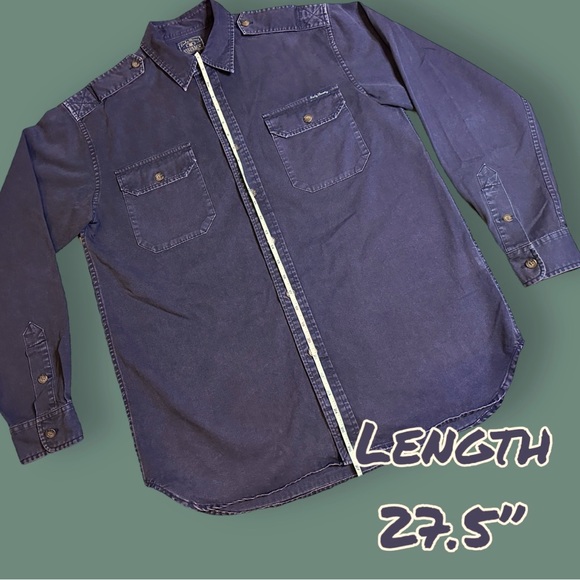 🎉HP🎉EUC Lucky Brand Denim-Like Vintage Button Down in Faded Black. Size Small - Picture 6 of 14